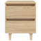 vidaXL Bed Cabinets & Solid Pinewood Legs 2 pcs Sonoma Oak 40x35x50 cm