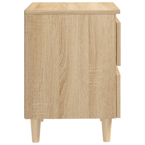vidaXL Bed Cabinets & Solid Pinewood Legs 2 pcs Sonoma Oak 40x35x50 cm