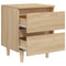 vidaXL Bed Cabinets & Solid Pinewood Legs 2 pcs Sonoma Oak 40x35x50 cm