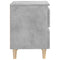 vidaXL Bed Cabinet with Solid Pinewood Legs Concrete Grey 40x35x50 cm
