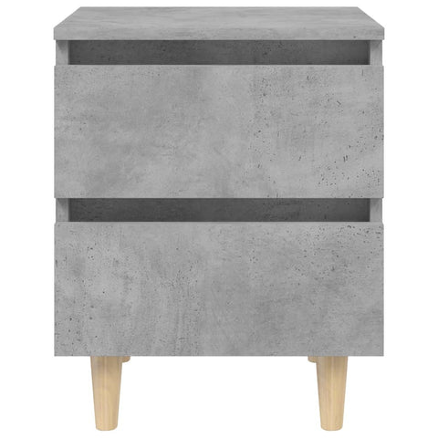 vidaXL Bed Cabinets & Solid Pinewood Legs 2 pcs Concrete Grey 40x35x50 cm