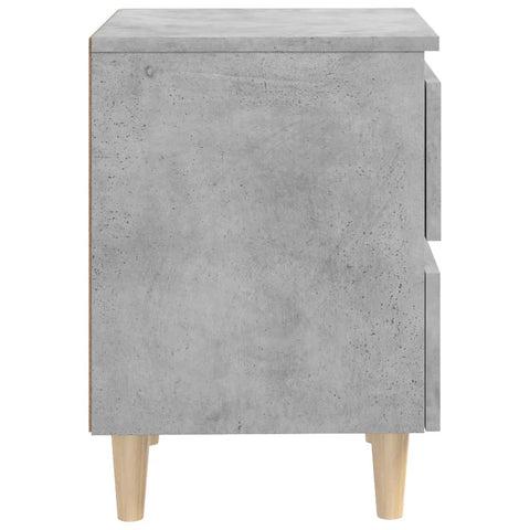 vidaXL Bed Cabinets & Solid Pinewood Legs 2 pcs Concrete Grey 40x35x50 cm