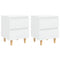vidaXL Bed Cabinets & Pinewood Legs 2 pcs High Gloss White 40x35x50cm