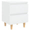 vidaXL Bed Cabinets & Pinewood Legs 2 pcs High Gloss White 40x35x50cm