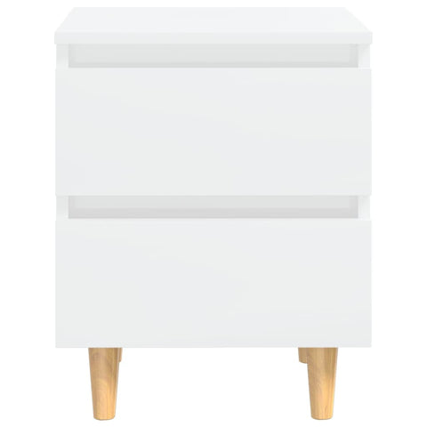 vidaXL Bed Cabinets & Pinewood Legs 2 pcs High Gloss White 40x35x50cm