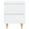 vidaXL Bed Cabinets & Pinewood Legs 2 pcs High Gloss White 40x35x50cm