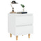 vidaXL Bed Cabinets & Pinewood Legs 2 pcs High Gloss White 40x35x50cm