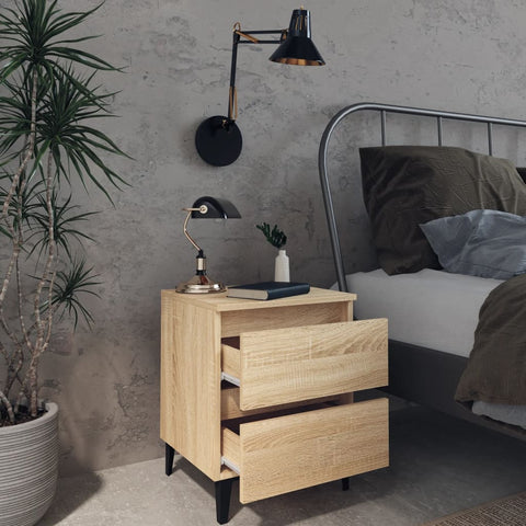 vidaXL Bed Cabinet Sonoma Oak 40x35x50 cm Engineered Wood