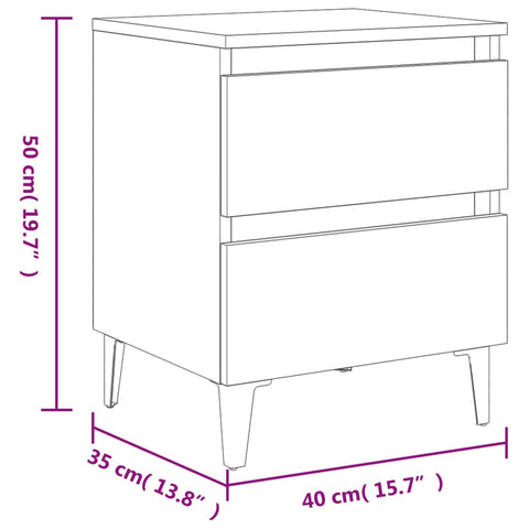 vidaXL Bed Cabinet Sonoma Oak 40x35x50 cm Engineered Wood