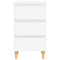 vidaXL Bed Cabinet with Solid Wood Legs White 40x35x69 cm