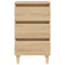 vidaXL Bed Cabinet with Solid Wood Legs Sonoma Oak 40x35x69 cm