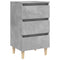 vidaXL Bed Cabinets & Solid Wood Legs 2 pcs Concrete Grey 40x35x69 cm