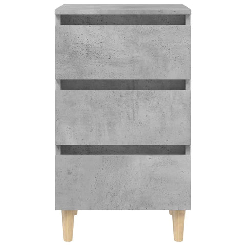 vidaXL Bed Cabinets & Solid Wood Legs 2 pcs Concrete Grey 40x35x69 cm