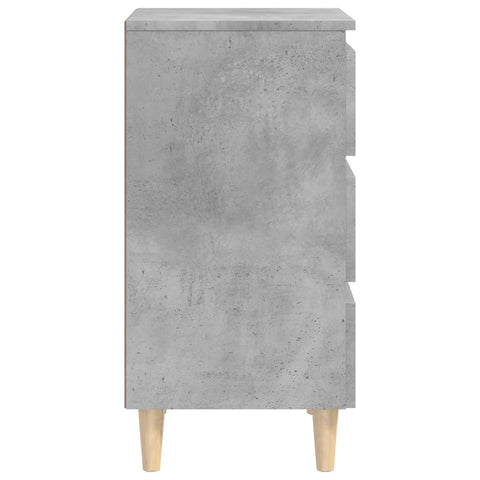 vidaXL Bed Cabinets & Solid Wood Legs 2 pcs Concrete Grey 40x35x69 cm