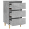 vidaXL Bed Cabinets & Solid Wood Legs 2 pcs Concrete Grey 40x35x69 cm