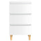 vidaXL Bed Cabinet with Solid Wood Legs High Gloss White 40x35x69 cm
