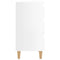 vidaXL Bed Cabinet with Solid Wood Legs High Gloss White 40x35x69 cm