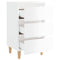vidaXL Bed Cabinet with Solid Wood Legs High Gloss White 40x35x69 cm