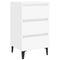vidaXL Bed Cabinet with Metal Legs White 40x35x69 cm