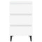 vidaXL Bed Cabinet with Metal Legs White 40x35x69 cm