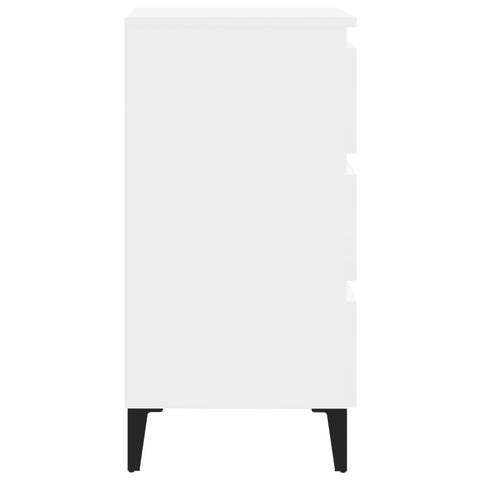 vidaXL Bed Cabinet with Metal Legs White 40x35x69 cm