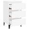 vidaXL Bed Cabinet with Metal Legs White 40x35x69 cm
