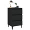vidaXL Bed Cabinet with Metal Legs Black 40x35x69 cm