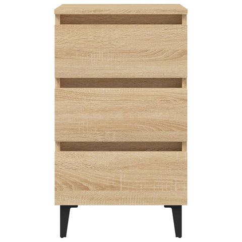 vidaXL Bed Cabinet with Metal Legs Sonoma Oak 40x35x69 cm