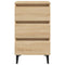 vidaXL Bed Cabinet with Metal Legs Sonoma Oak 40x35x69 cm