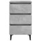 vidaXL Bed Cabinet with Metal Legs Concrete Grey 40x35x69 cm