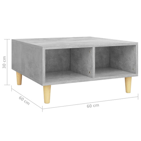 vidaXL Coffee Table Concrete Grey 60x60x30 cm Engineered Wood