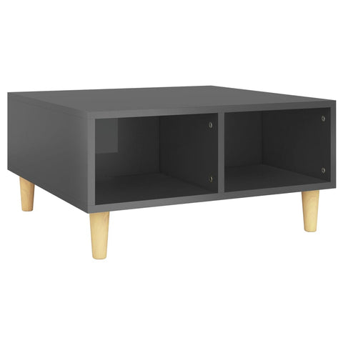 vidaXL Coffee Table High Gloss Grey 60x60x30 cm Engineered Wood