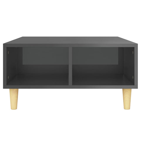 vidaXL Coffee Table High Gloss Grey 60x60x30 cm Engineered Wood