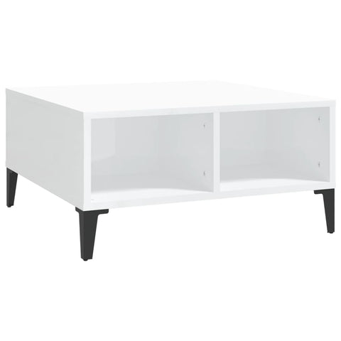 vidaXL Coffee Table High Gloss White 60x60x30 cm Engineered Wood