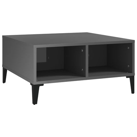 vidaXL Coffee Table High Gloss Grey 60x60x30 cm Engineered Wood