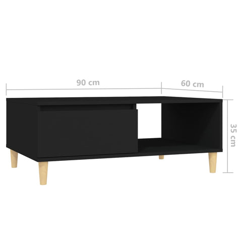vidaXL Coffee Table Black 90x60x35 cm Engineered Wood