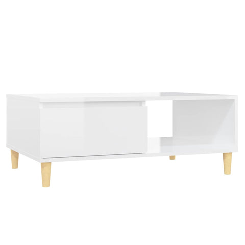 vidaXL Coffee Table High Gloss White 90x60x35 cm Engineered Wood