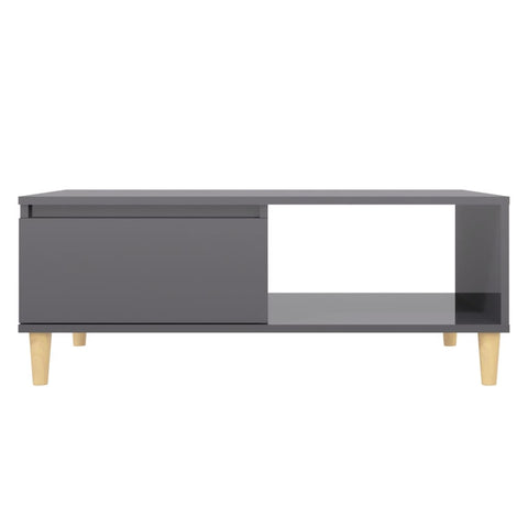 vidaXL Coffee Table High Gloss Grey 90x60x35 cm Engineered Wood