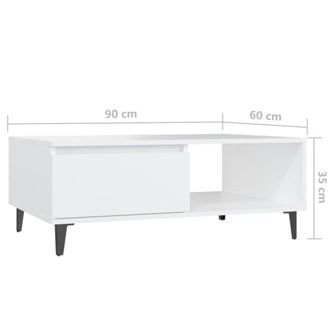 vidaXL Coffee Table White 90x60x35 cm Engineered Wood