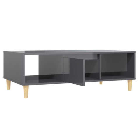 vidaXL Coffee Table High Gloss Grey 103.5x60x35 cm Engineered Wood