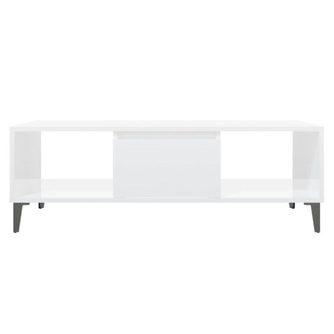 vidaXL Coffee Table High Gloss White 103.5x60x35 cm Engineered Wood