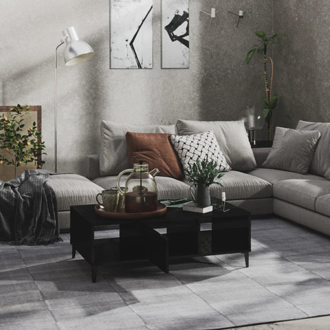 vidaXL Coffee Table High Gloss Black 103.5x60x35 cm Engineered Wood