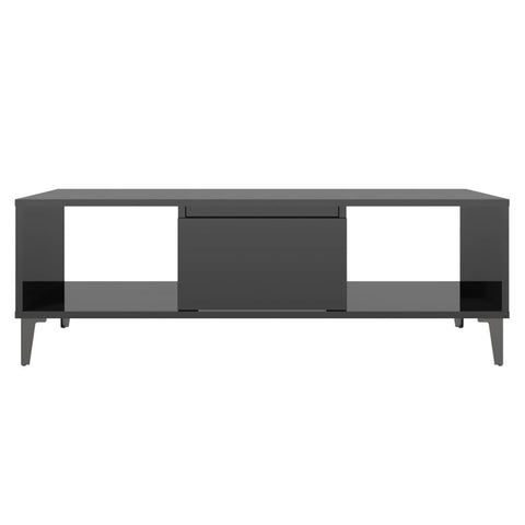 vidaXL Coffee Table High Gloss Black 103.5x60x35 cm Engineered Wood