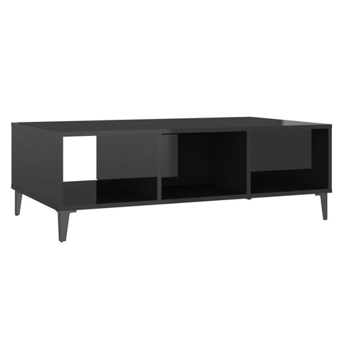 vidaXL Coffee Table High Gloss Black 103.5x60x35 cm Engineered Wood