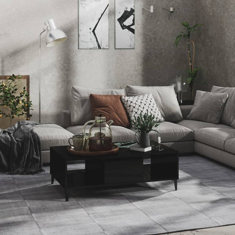 vidaXL Coffee Table High Gloss Black 103.5x60x35 cm Engineered Wood