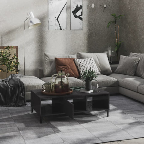 vidaXL Coffee Table High Gloss Grey 103.5x60x35 cm Engineered Wood