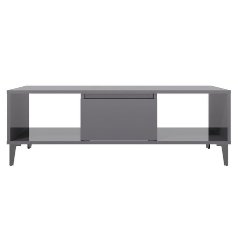 vidaXL Coffee Table High Gloss Grey 103.5x60x35 cm Engineered Wood