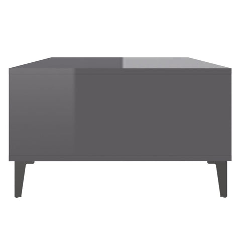 vidaXL Coffee Table High Gloss Grey 103.5x60x35 cm Engineered Wood