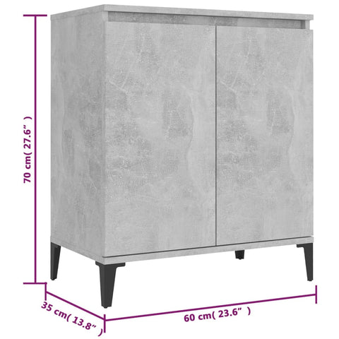vidaXL Sideboard Concrete Grey 60x35x70 cm Engineered Wood