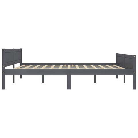 vidaXL Bed Frame without Mattress Solid Pinewood Grey 180x200 cm Super King